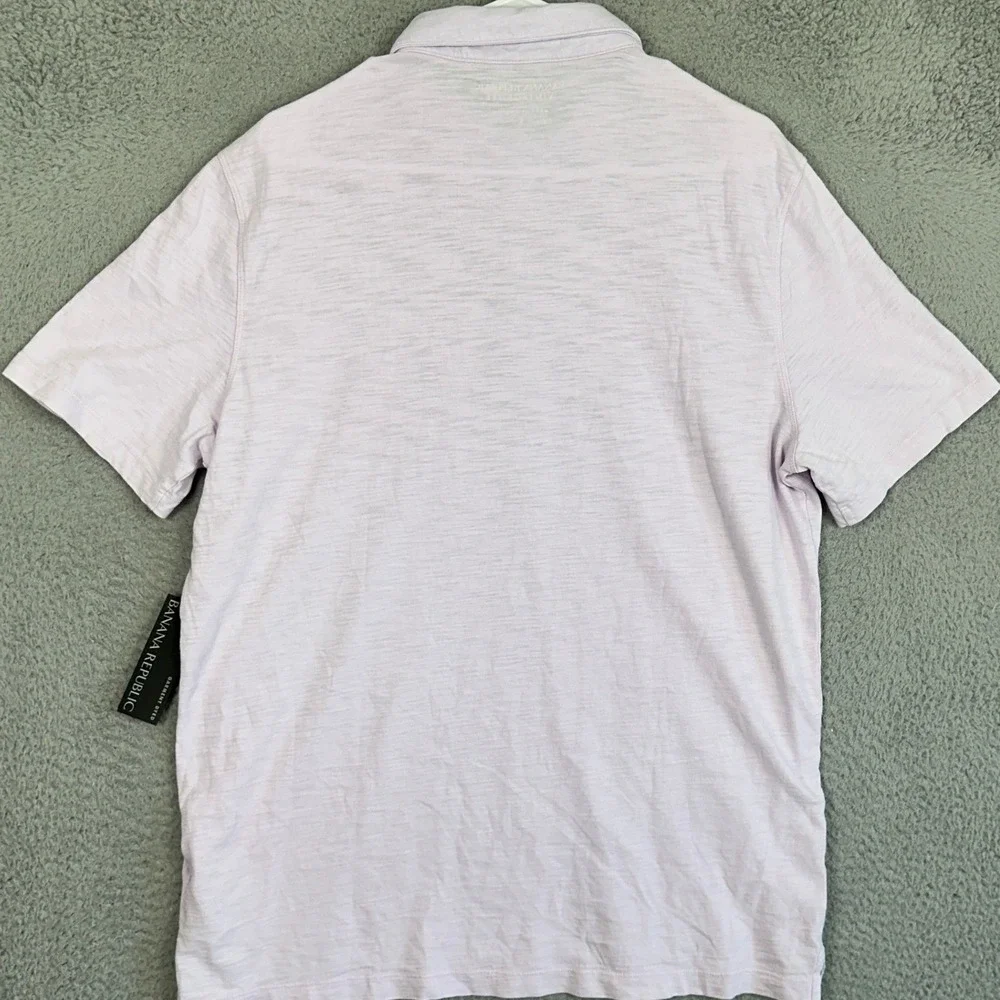 NEW Banana Republic Polo Shirt Mens Large Light Purple Vintage Tee Casual Rugby